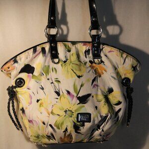 Beijo Couture Reversible Purple to Floral Tote Vegan Handbag Y2K